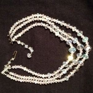 Thomas Kincade Aurora Borealis Glass Necklace 12"